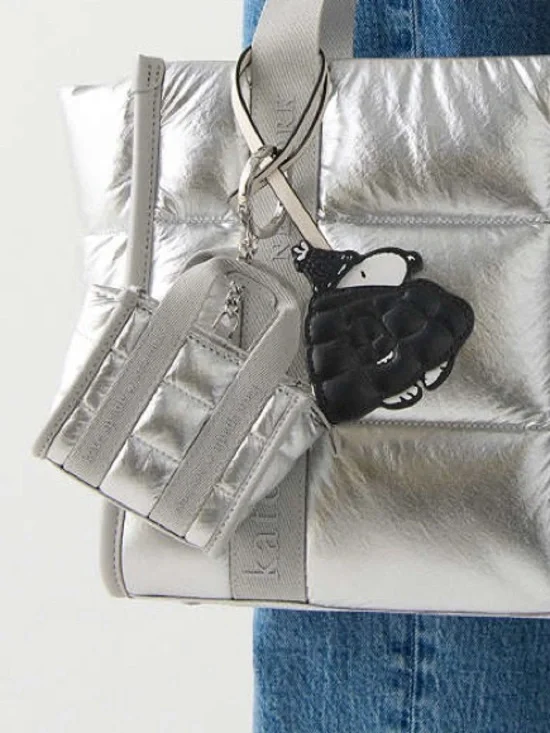 kate spade NWT! Metallic Silver Kip Puffy Micro Bag Charm - Picture 5 of 12